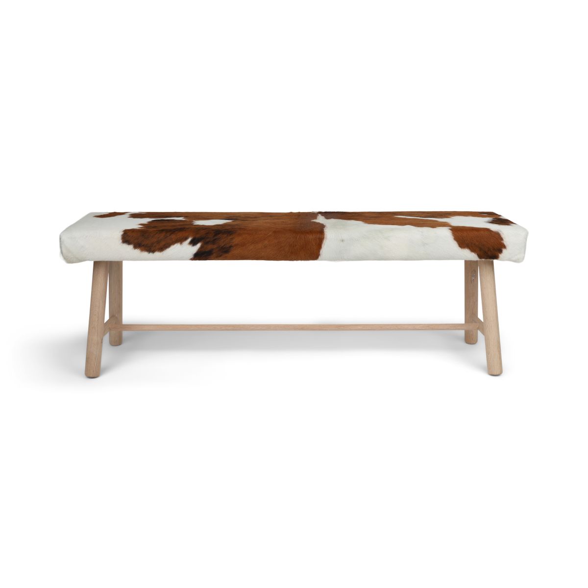 Theo Koeienhuid bijzetbank | 140x34x45 cm Bruin/Wit