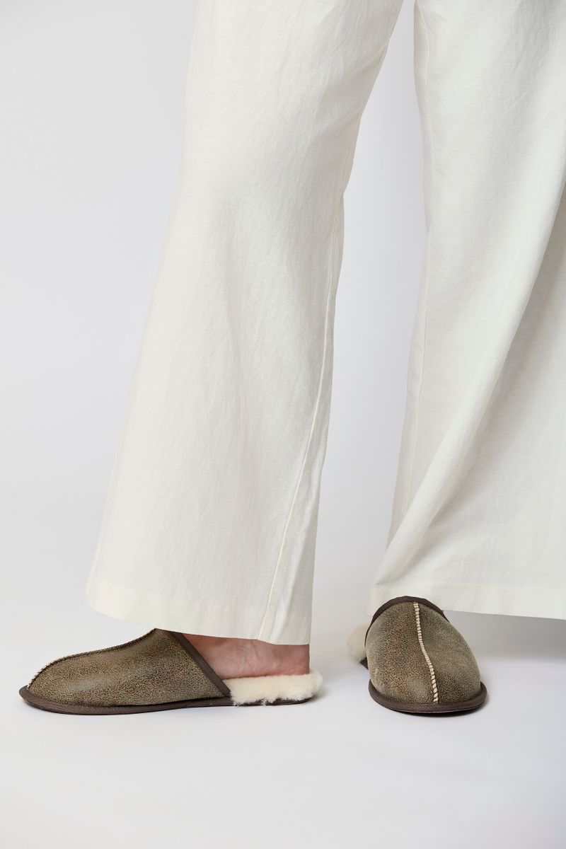 Heren Pantoffel Rustiek bruin nappa