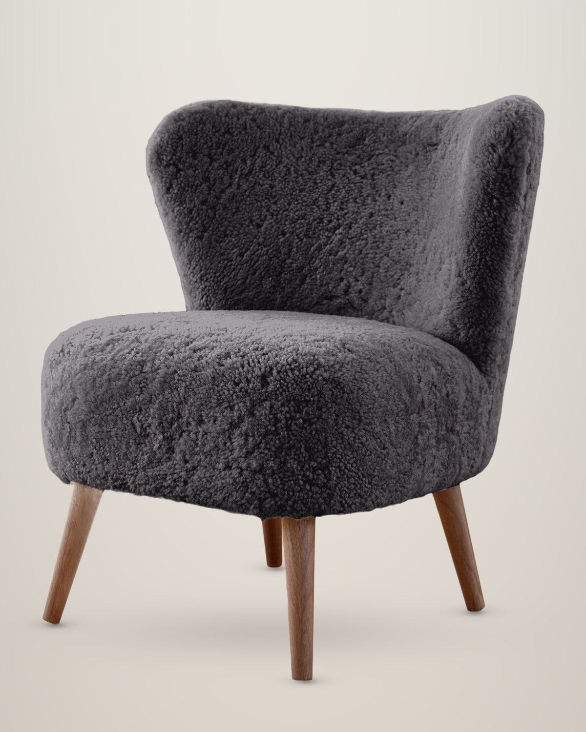 Fauteuil met kortharige lamsvacht – Antraciet