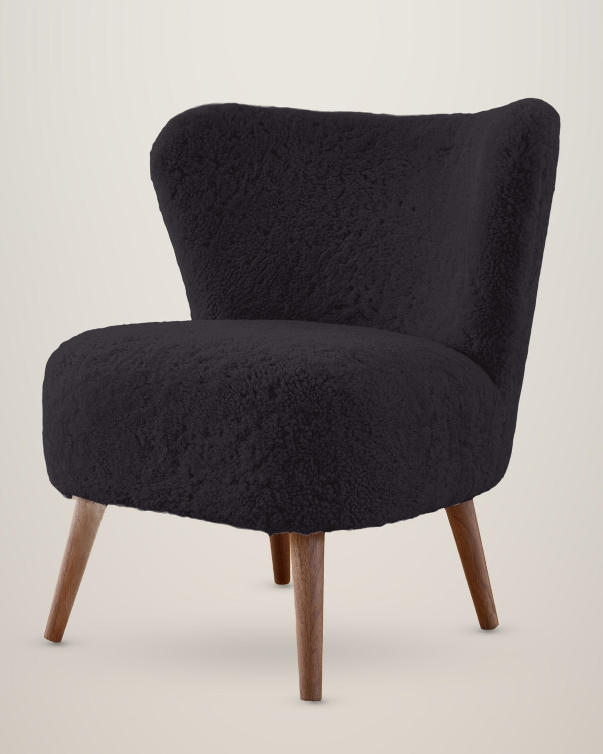 Fauteuil met kortharige lamsvacht – Zwart