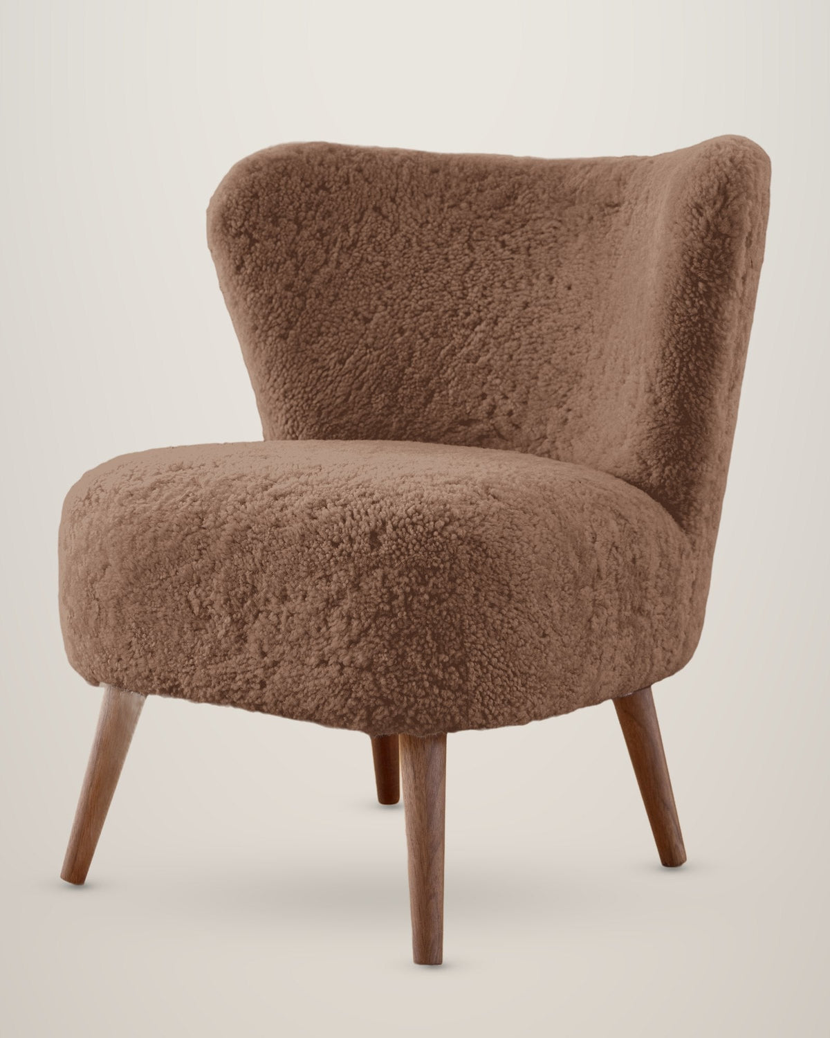 Fauteuil met kortharige lamsvacht – Taupe